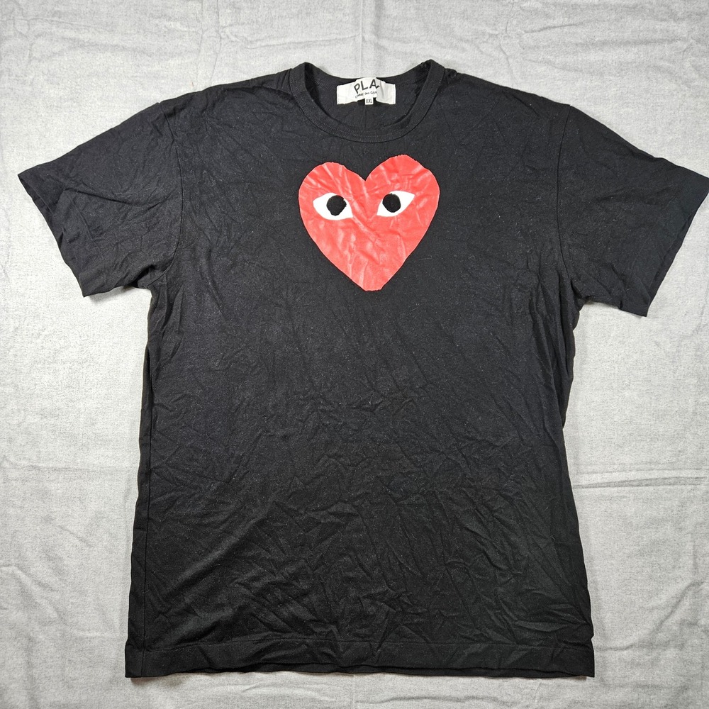 Comme des Garcons Play Mens Black‎ Red Heart Logo T-Shirt XXL Made in Japan
